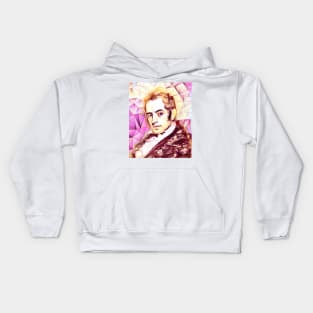 Washington Irving Pink Portrait | Washington Irving Artwork 9 Kids Hoodie